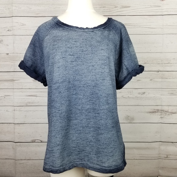 Life In Progress Acid Wash Denim Style Tee - Picture 1 of 8